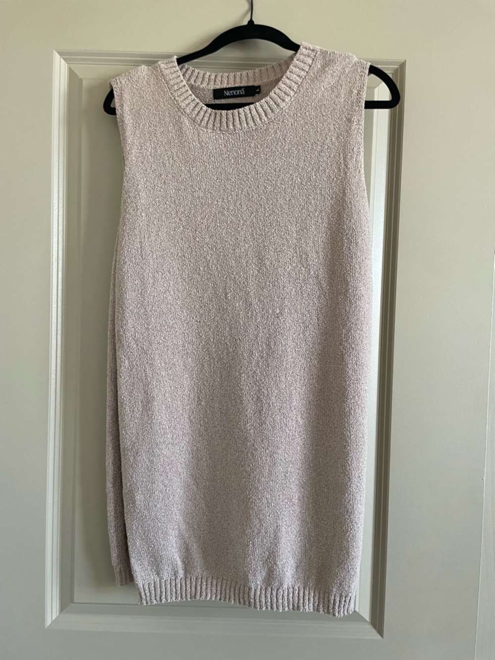 Sleeveless Knit Tunic with Matching Shorts in Beige